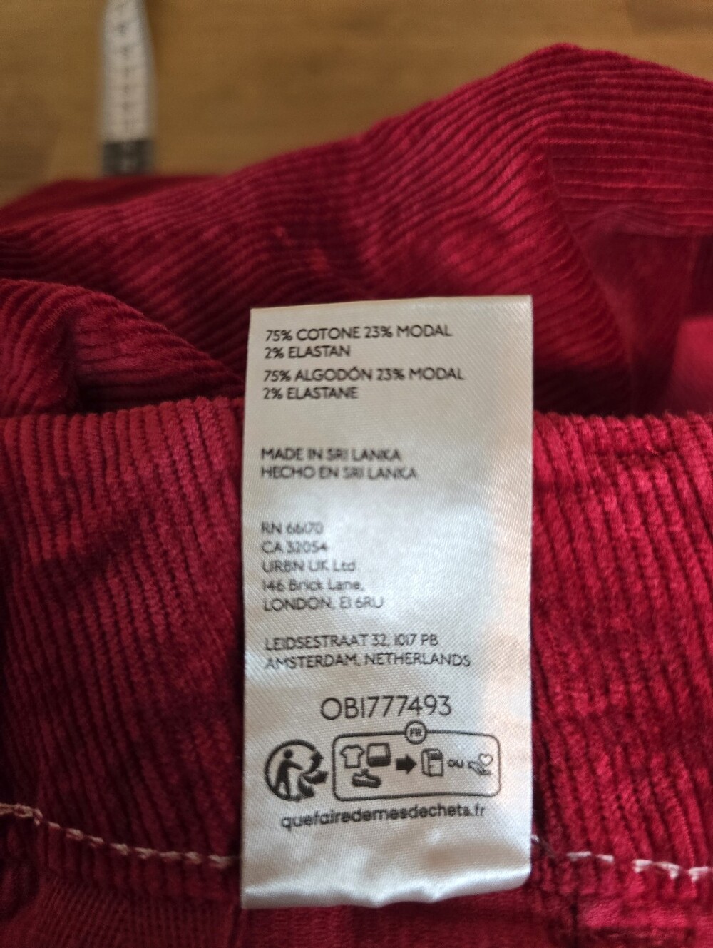 Maeve Colette Corduroy Wide-Leg Pants Rich Deep Red 28T Tall - Picture 6 of 12